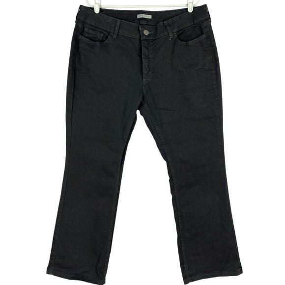 RIDERS Women's Stretch Black Denim Jeans Size 16W Relaxed High Rise Tapered Leg - Picture 1 of 12